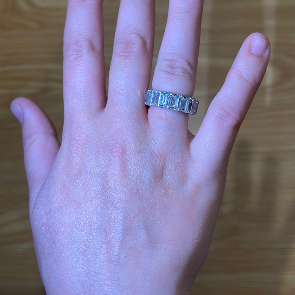 Emerald cut eternity band